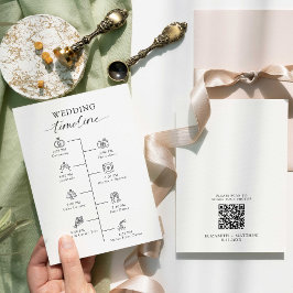 Trouwtijdlijnprogramma Elegant minimalistisch mode Programmakaart