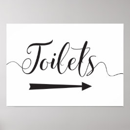 Trouwtoiletten Bordje Richting Pijl Rechts Poster