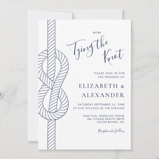 Trouwtouw Knoop Zeevaart Huwelijk Kaart (Voorkant)