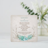 trouwtwig bouquet op textuur kaart (Staand voorkant)