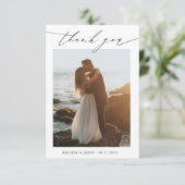 Trouwtypografie Foto Dank u kaart (Staand voorkant)