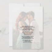 Trouwtypografie Foto met Uitstel van Echte Liefde Aankondiging (Achterkant)