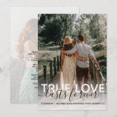 Trouwtypografie Foto met Uitstel van Echte Liefde Aankondiging (Voorkant / Achterkant)