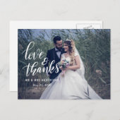 Trouwtypografie Liefde en Bedankt | Koppelfoto Briefkaart (Voorkant / Achterkant)