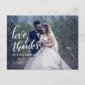 Trouwtypografie Liefde en Bedankt | Koppelfoto Briefkaart (Voorkant)