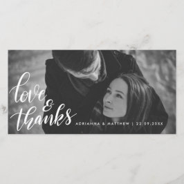 Trouwtypografie Liefde en Dank | Koppel Foto Bedankkaart