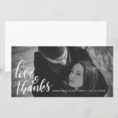 Trouwtypografie Liefde en Dank | Koppel Foto Bedankkaart (Voorkant / Achterkant)