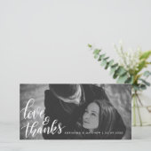 Trouwtypografie Liefde en Dank | Koppel Foto Bedankkaart (Staand voorkant)