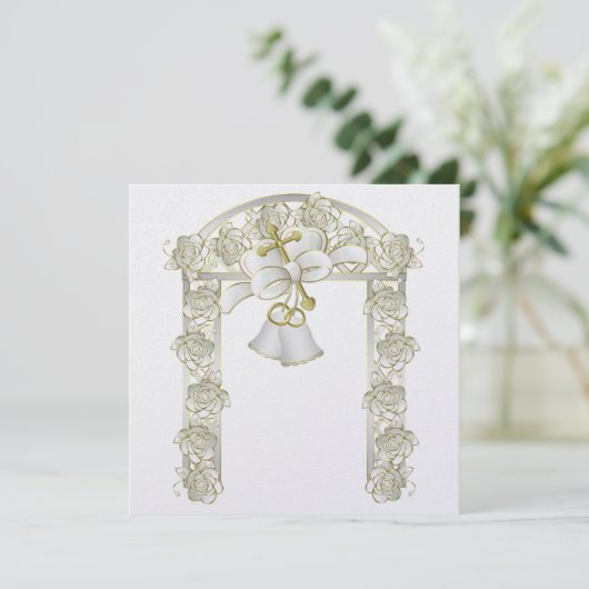 Trouwuitnodiging 5.25" x 5.25" kaart (Staand voorkant)