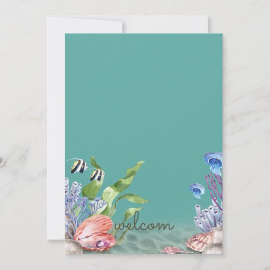 Trouwuitnodiging aan zee kaart (Achterkant)