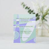 Trouwuitnodiging Abstract Pastel Paars Groen (Staand voorkant)