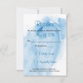 Trouwuitnodiging Aquarel Blauw RSVP Kaartje