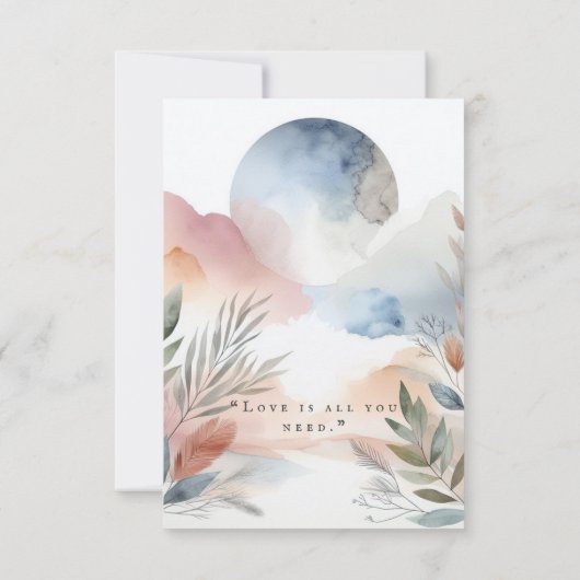 Trouwuitnodiging aquarel kaart (Achterkant)