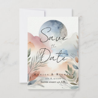 Trouwuitnodiging aquarel kaart