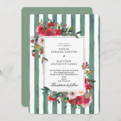 Trouwuitnodiging Basil Green Kaart (Voorkant / Achterkant)