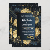 TROUWUITNODIGING, BEWAAR DE DATUM KAART (Voorkant / Achterkant)