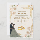 TROUWUITNODIGING, BEWAAR DE DATUM KAART (Voorkant)