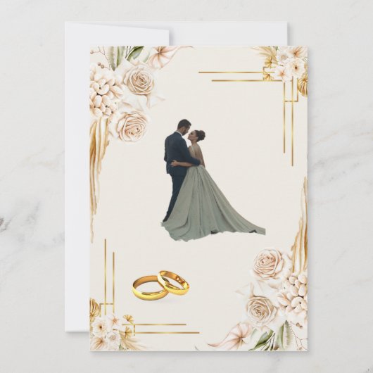 TROUWUITNODIGING, BEWAAR DE DATUM KAART (Achterkant)