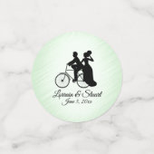 Trouwuitnodiging Bicycle Thema Mint Confetti (Kleine voorkant)