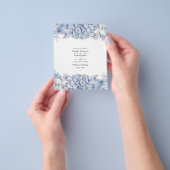 Trouwuitnodiging Blauwe Hortensia's Flyer (Hand)