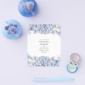 Trouwuitnodiging Blauwe Hortensia's Flyer (Enkel)