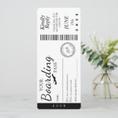 Trouwuitnodiging - Boarding Pass RSVP Kaart (Staand voorkant)