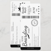 Trouwuitnodiging - Boarding Pass RSVP Kaart (Voorkant / Achterkant)
