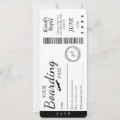 Trouwuitnodiging - Boarding Pass RSVP Kaart (Voorkant)