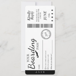 Trouwuitnodiging - Boarding Pass RSVP Kaart