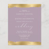 Trouwuitnodiging Budget Goud Gescheurde Rand Mauve (Voorkant)