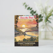 Trouwuitnodiging Chattanooga Tennessee River Save The Date (Staand voorkant)