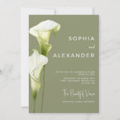 Trouwuitnodiging "Delicate Calla Lilies" Kaart (Voorkant)