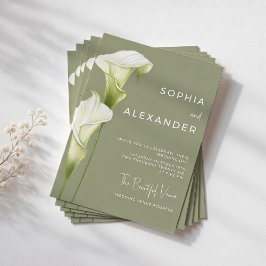 Trouwuitnodiging "Delicate Calla Lilies" Kaart