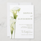 Trouwuitnodiging "Delicate Calla Lilies" Kaart (Voorkant)