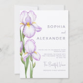 Trouwuitnodiging "Delicate Irises" Kaart (Voorkant)