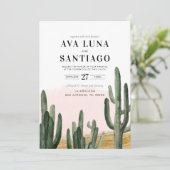 Trouwuitnodiging Desert Cactus Kaart (Staand voorkant)