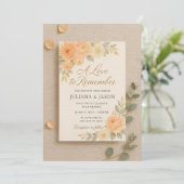 Trouwuitnodiging 'Een Liefde om te Onthouden' | Pe Kaart (Staand voorkant)