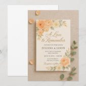 Trouwuitnodiging 'Een Liefde om te Onthouden' | Pe Kaart (Voorkant / Achterkant)