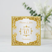 Trouwuitnodiging Elegant Goud Kaart (Staand voorkant)