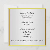 Trouwuitnodiging Elegant Goud Kaart (Achterkant)