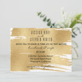 Trouwuitnodiging Elegant in Zwart en Goud Kaart (Staand voorkant)