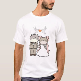 Trouwuitnodiging Elegant Minimaal Wit Goud T-shirt
