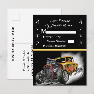 Trouwuitnodiging en Hot Rod Uitnodiging Briefkaart