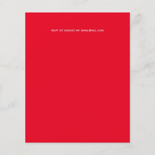 Trouwuitnodiging Flyer Laagste Budget Bruiloft Gla (Achterkant)