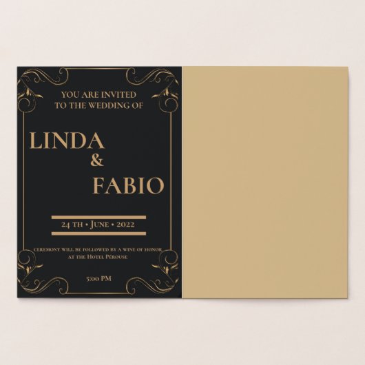 trouwuitnodiging folie kaarten (Binnen)