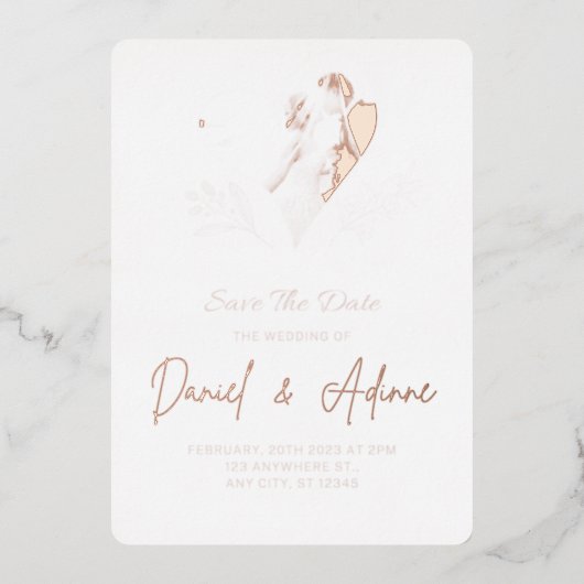 Trouwuitnodiging Folie Uitnodiging (Voorkant)