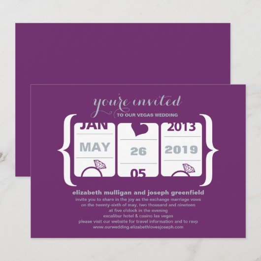 Trouwuitnodiging Fruitautomaat Kaart (Voorkant / Achterkant)