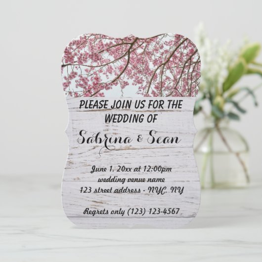 Trouwuitnodiging Geblende Half en Half Ontwerp Kaart (Staand voorkant)