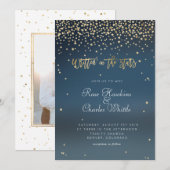 Trouwuitnodiging 'Geschreven in de sterren' Aankondiging (Voorkant / Achterkant)