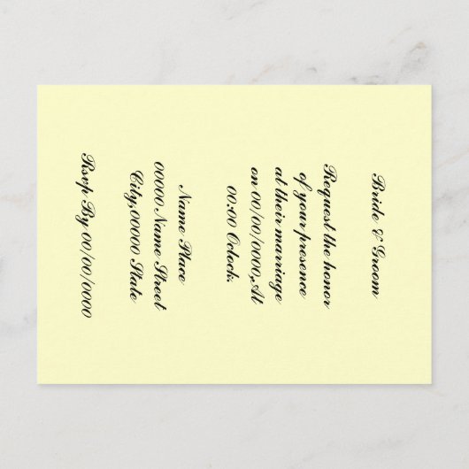 Trouwuitnodiging goedkoop uitnodiging briefkaart (Achterkant)